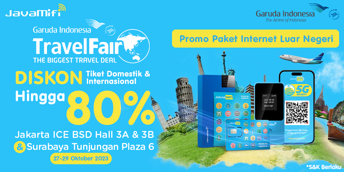 JavaMifi Bagi-bagi Sim Card Gratis di Garuda Indonesia Travel Fair 2023
