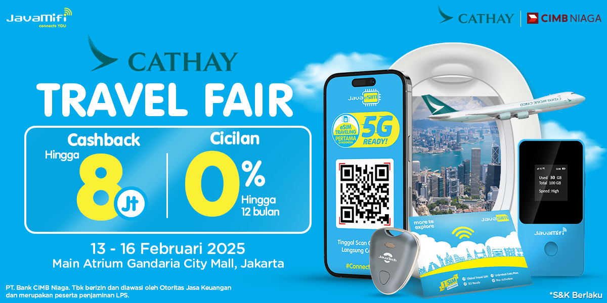 Ritual JavaMifi Hadir di Cathay Pacific Travel Fair 2025 & Dapatkan Cashback Hingga 8 Juta Rupiah