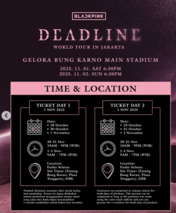 Tanggal & Waktu Penukaran TIket Konser Blackpink
